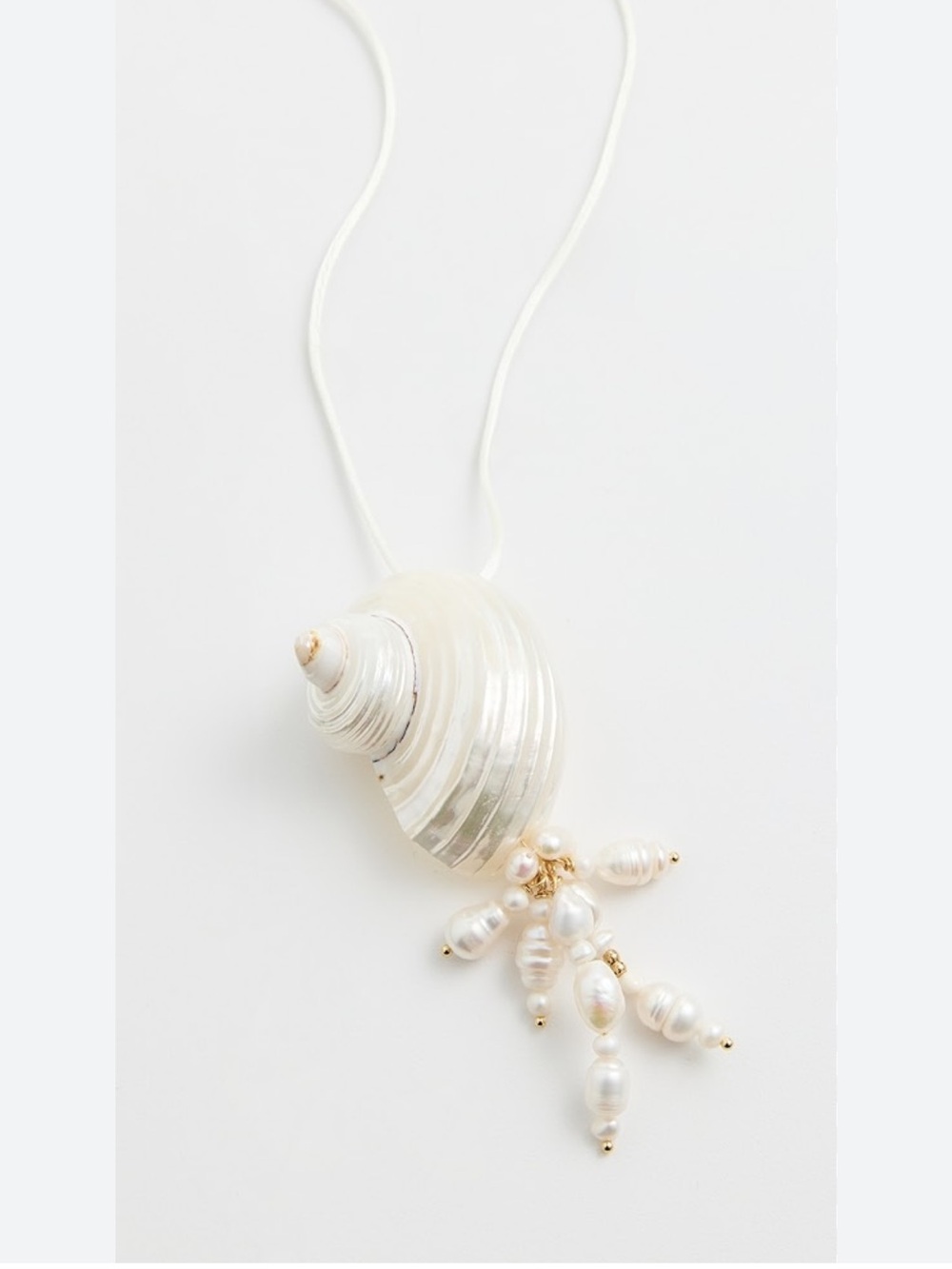 Mayamar White Shell and Pearl Drop Necklace